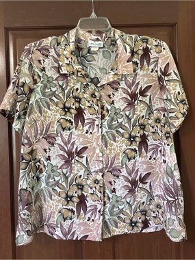 Vintage 90s Blair tropical floral blouse size extra large